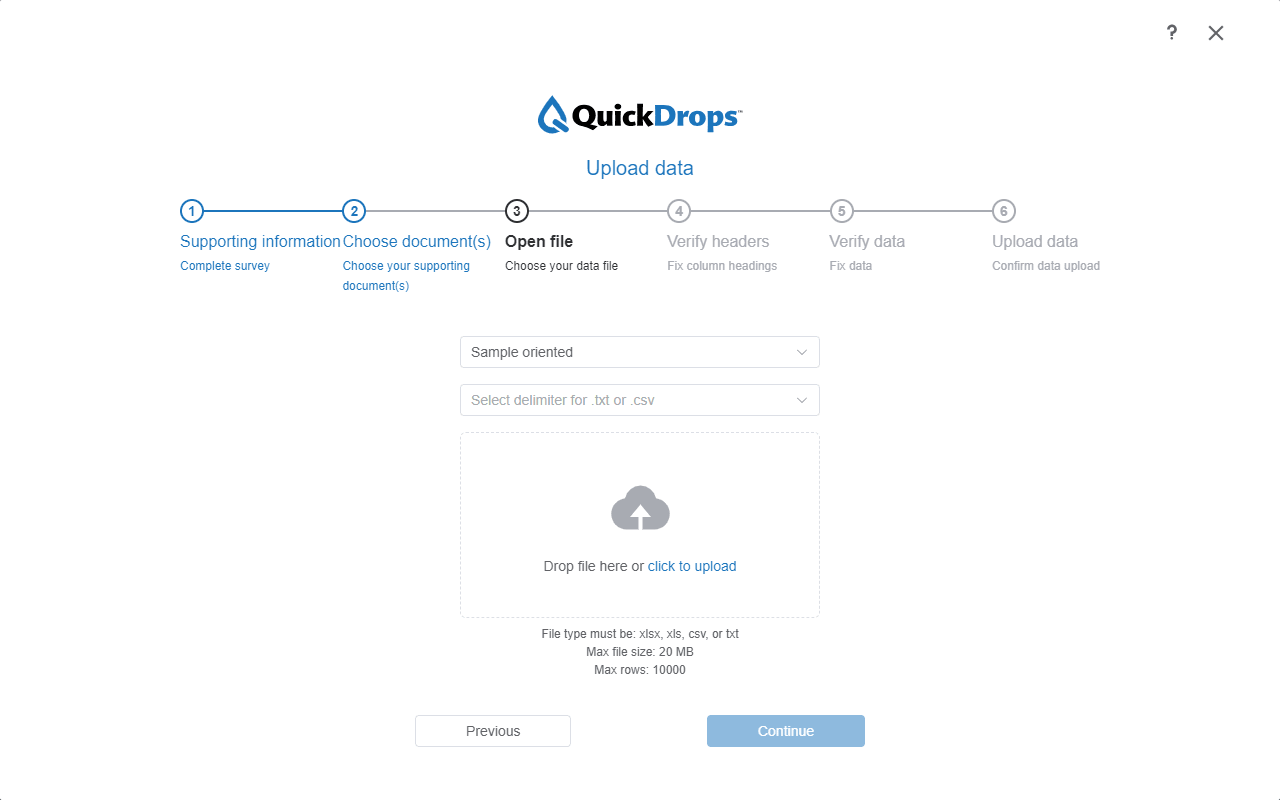 Upload Data to QuickDrops – Help Center QuickDrops